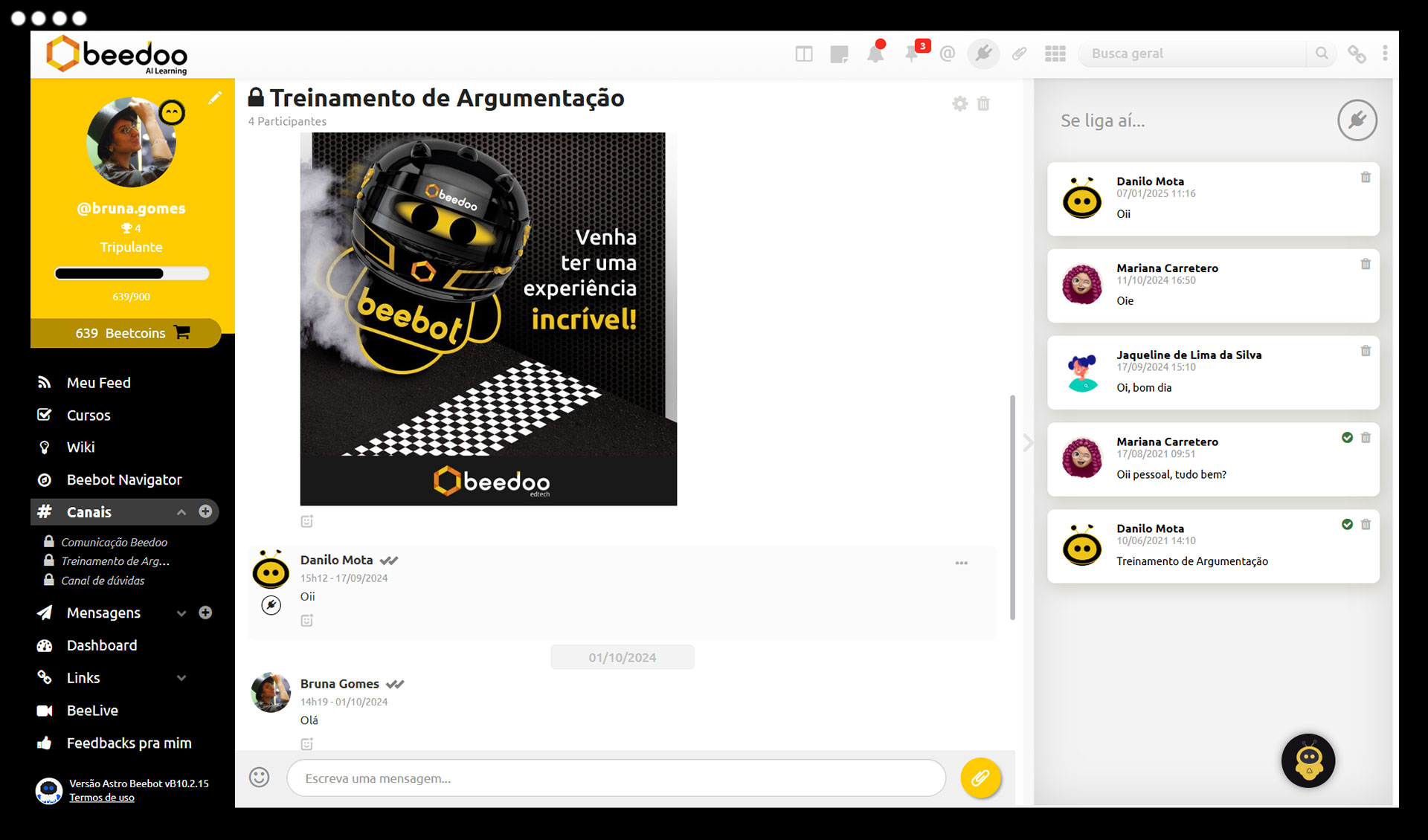 Comunicação instantânea e organizada para equipes ágeis — Canais — visão geral