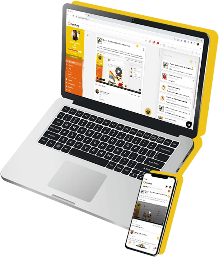 Colaborador usando o Beedoo no notebook
