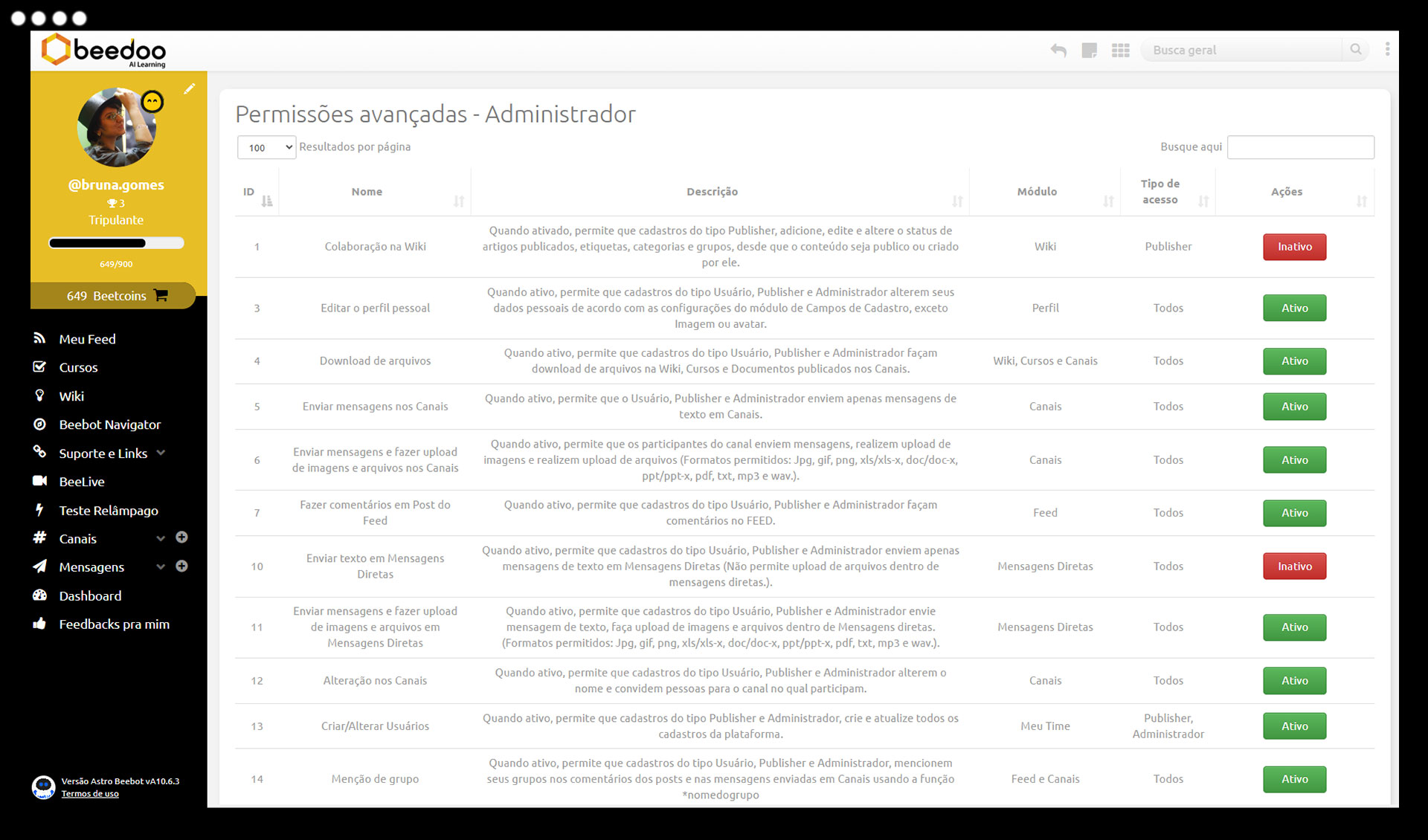 Controle total da sua operação com segurança, flexibilidade e automação — Permissões e perfis