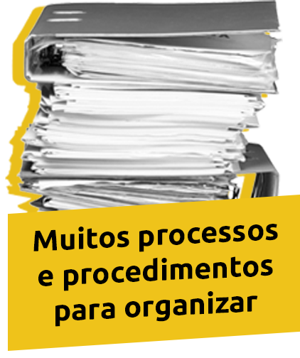 Muitos processos e procedimentos para organizar