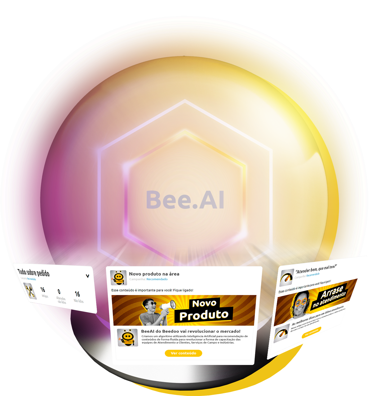 Esfera de energia do Bee.AI, símbolo da estratégia de inteligência artificial do Labee